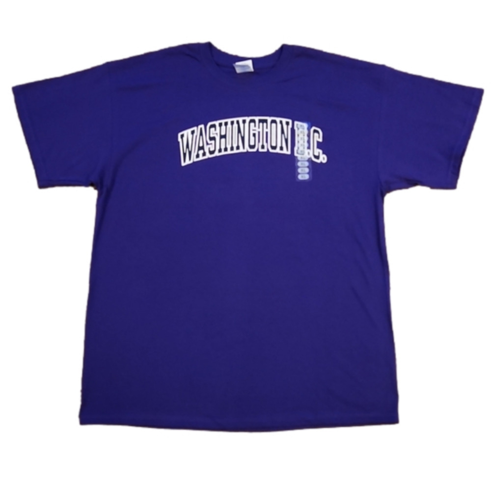 GILDAN Heavy Cotton Purple Washington D.C. T-shirt - Picture 2 of 4